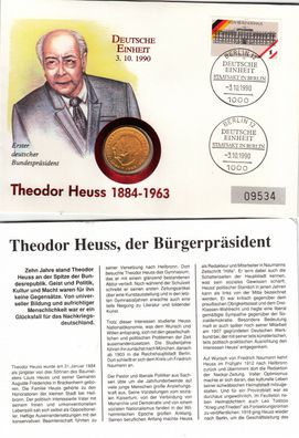 Theodor Heuss 1990 schöner Numisbrief