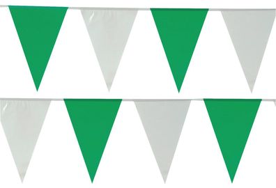 amscan 8805 Wimpelkette Plastik - 400 cm, grün/ weiß