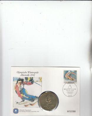 Olympische Winterspiele Alberville 1992 schöner Numisbrief