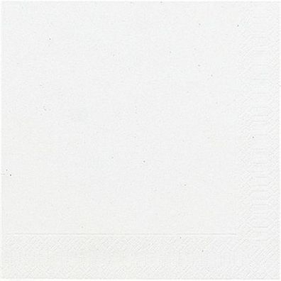 Duni 104029 Cocktail-Servietten 3lagig Tissue Uni weiß, 24 x 24 cm, 20 Stück