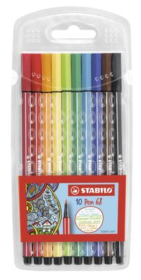 Stabilo® 6810-PL Fasermaler Pen 68 Etui 10 Farben