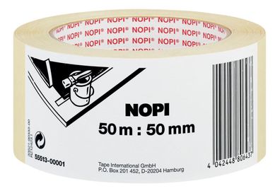 NOPI Maler Krepp Papierabdeckband, 50 mm x 50 m, beige