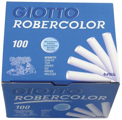 Giotto 538800 Tafelkreide Robercolor - rund, weiß, Länge 80 mm, 100 Stück