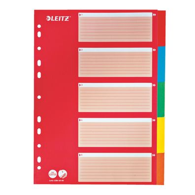 LEITZ K4386-60-00 Karton-Register blanko A4 5-teilig mehrfarbig(S)