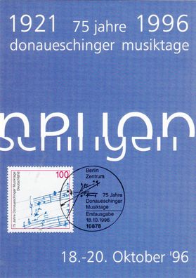 Donaueschinger Musiktage 75. J. Maxik. BRD 1996