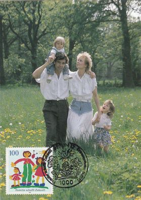 Familie schaft Zukunft auf Maxikarte von 1992 BRD