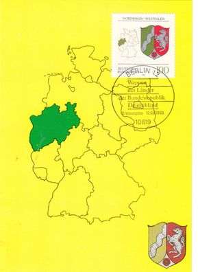 Nordrhein-Wesfalen Wappen der Länder Maxik. BRD 1993
