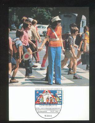 Kind und Straßenverk. Maxikarte von 1983
