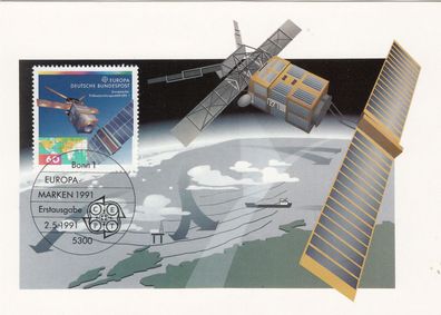 ERS-1 Satellit Maxik. BRD 1991 Edition Maxiphil