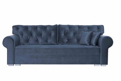 FURNIX Schlafsofa Monat 3 Personen Couch mit Armlehnen TEM4607 Graphit