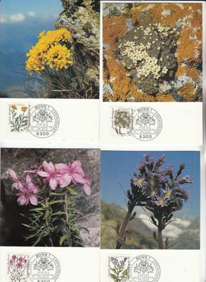 Gefährdete Alpenblumen 4 Maxikarte BRD von 1983