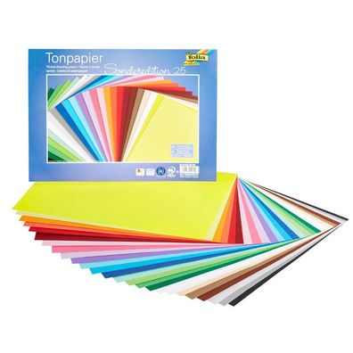 folia 6725/25 99 Tonpapier Sonderedition 25 farbsortiert 130 g/ qm 25 Blatt
