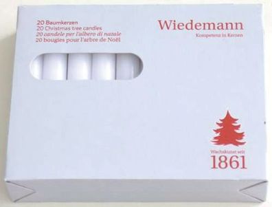 Wiedemann 580801.004 Christbaumkerze - weiß, 20 Stück