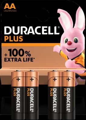 Duracell 140851 Batterie Plus NEW - AA (MN1500/ LR06) Mignon 4St.