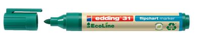 Edding 4-31004 31 Flipchartmarker EcoLine - nachfüllbar, 1,5 - 3 mm, grün