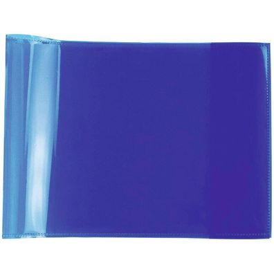 HERMA 19618 Heftumschlag PLUS quer transparent blau Kunststoff DIN A5