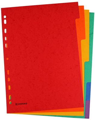 DONAU 8671006-99 Register - blanko, Karton, A4, 6 Blatt, 6-farbig