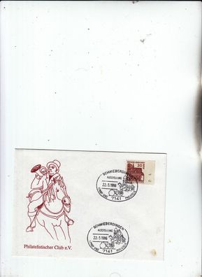 Schwieberdingen Berlin Nr. 244 mit Seitenrand auf Brief mit SST Schwieberdingen