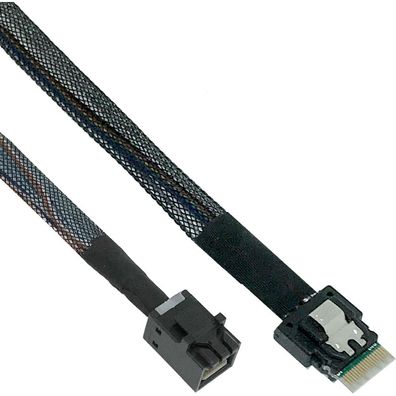 InLine® 27643B Slim SAS Kabel, SFF-8654 zu Mini SAS HD SFF-8643, 24Gb/ s, 1m