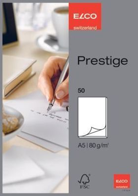 Elco 73712.14 Schreibblock Prestige - DIN A5, blanko, weiß, 50 Blatt