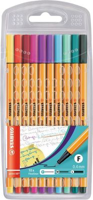 Stabilo® 8810-1 Fineliner point 88® - Etui, mit 10 Stiften, pastell