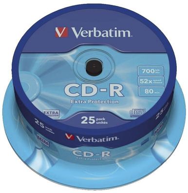 Verbatim 43432 1x25 Verbatim CD-R 80 / 700MB 52x Speed Extra Protection
