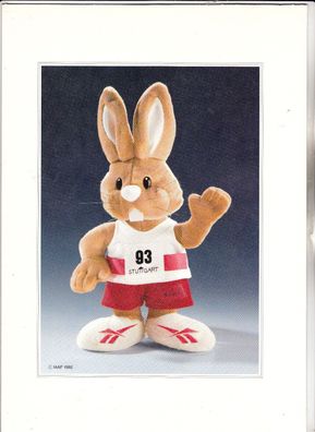 BRD Schmucktelegramm 4 IAAF Stuttgart Runny Maskottchen