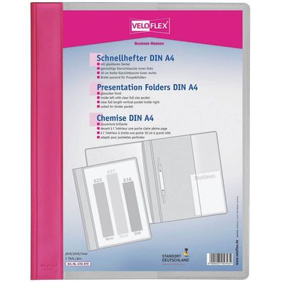 Veloflex 4741070 Schnellhefter Veloform® Kunststoff pink DIN A4 überbreit