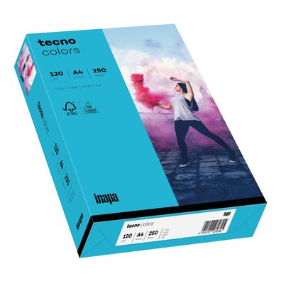 TECNO 2100011334 Multifunktionspapier tecno® colors A4 120 g/ qm blau 250 Blatt