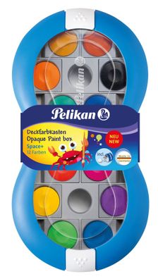 Pelikan 724617 Farbkasten Space+ blau 12 Farben inkl. 7,5 ml Deckweiß(T)