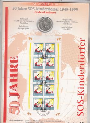 SOS-Kinderdörfer 50 J. Numisblatt 2/1999