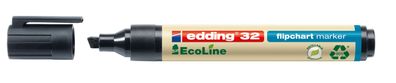 Edding 4-32001 32 Flipchartmarker EcoLine - nachfüllbar, 1 - 5 mm, schwarz