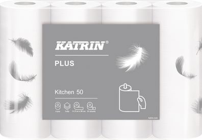 KATRIN® 223010320 Küchenrolle 26 x 23 cm 3-lagig weiß 4 Rollen je 51 Blatt