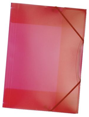 Folia 6993 Sammelmappe mit Gummiband, DIN A3, transparent, rot