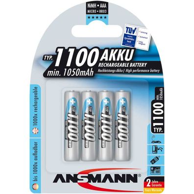 Ansmann 5035232 1x4 NiMH Akku 1100 Micro AAA 1050 mAh(T)
