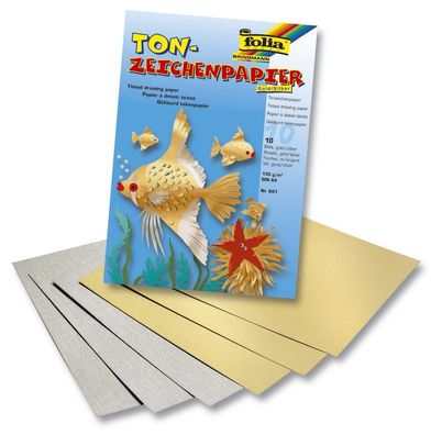Folia 601 Tonpapier - A4, gold und silber