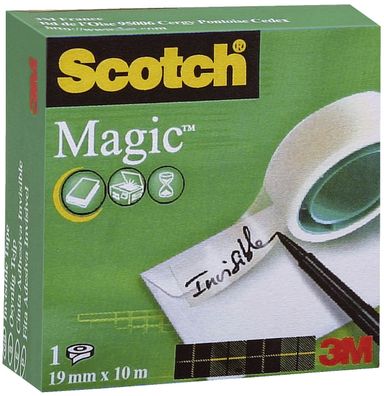 Scotch® M8101910 Klebeband Magic 810, Zellulose Acetat, unsichtbar, beschriftbar, ...
