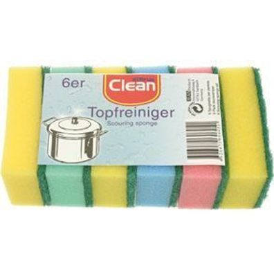 Clean 60605 Haushaltshelfer Scheuerschwamm Küche - Pack mit 6 Stück