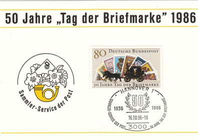 Hannover 50 J. Tag der Briefmarke super SST 1986