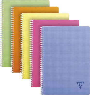 Clairefontaine 328125C - Spiralbuch Linicolor Fresh, DIN A4, 21 x 29,7 cm, kariert...