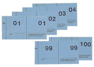 Sigel® GN101 Nummernblock - 1-100, 5 farbig sortiert, 105x50 mm, 100 Blatt