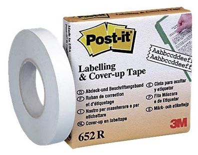 Post-it® 652R Abdeck- und Beschriftungsband, 17,7 m x 8 mm, Schachtel mit 1 Nachfü...