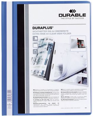 Durable 257906 Angebotshefter Duraplus®, strapazierfähige Folie, A4 + , blau