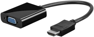 Goobay 68793 HDMI™/ VGA Adapter, vernickelt, Schwarz, 0.1 m - HDMI™-Stecker (Typ ...