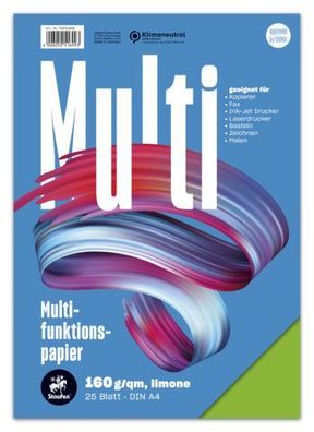 Multifunktionspapier 7X PLUS - A4, 160 g/ qm, limone, 25 Blatt