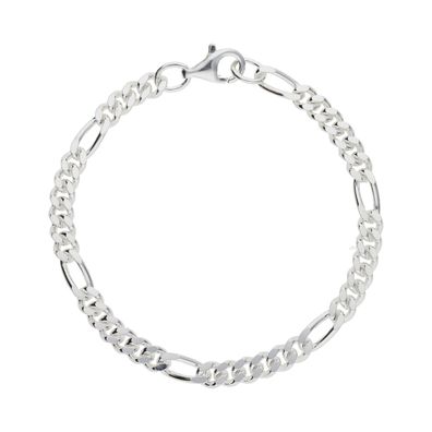 JuwelmaLux Armband Figaro diamantiert 925/000 Sterling Silber JL50-03-0063