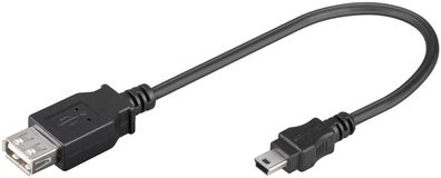 Goobay 95006 USB 2.0 Hi-Speed Adapter 0,2 m - USB 2.0-Buchse (Typ A) > USB 2.0-Min...
