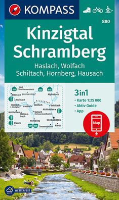 Kompass Wanderkarte 880 Kinzigtal Schramberg, Haslach, Wolfach, Sch