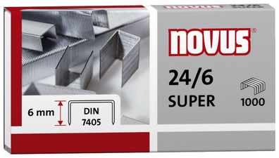 Novus® 040-0026 Heftklammern Nr. 24/6 DIN Super - Stahldraht, verzinkt