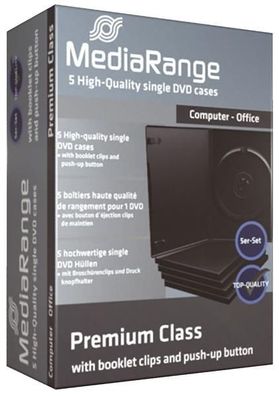MediaRange BOX30 5er-Pack DVD-Hüllen für 1 Disc 14mm, schwarz